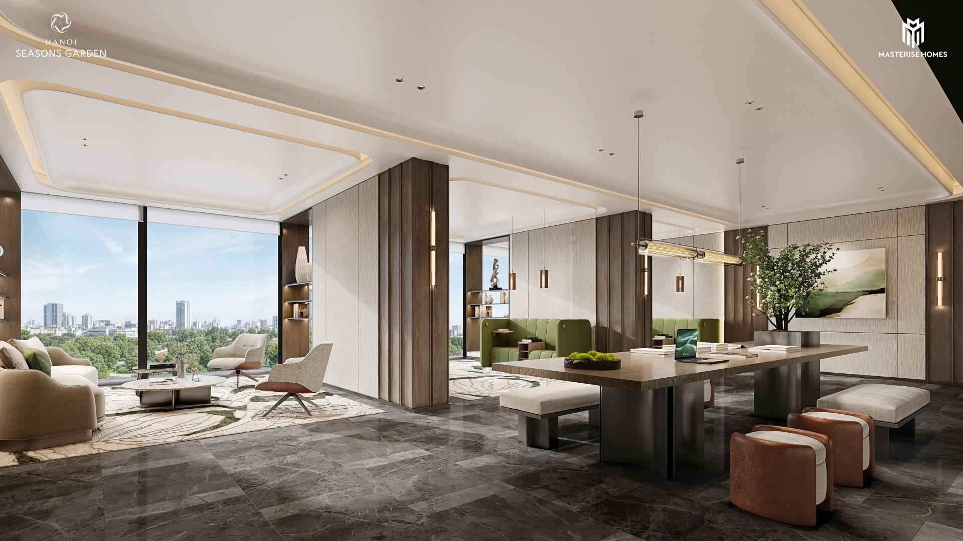 Business Lounge sang trọng để tiếp khách hoặc làm việc.