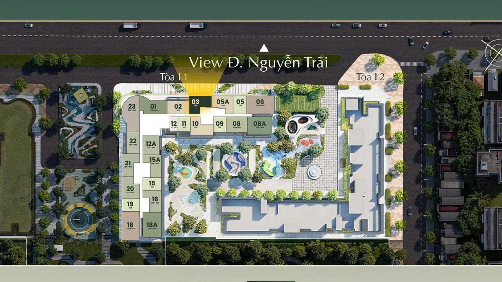Mặt bằng tòa L1 - trục căn view city toà L1 phân khu The Bloom dự án Hanoi Seasons Garden